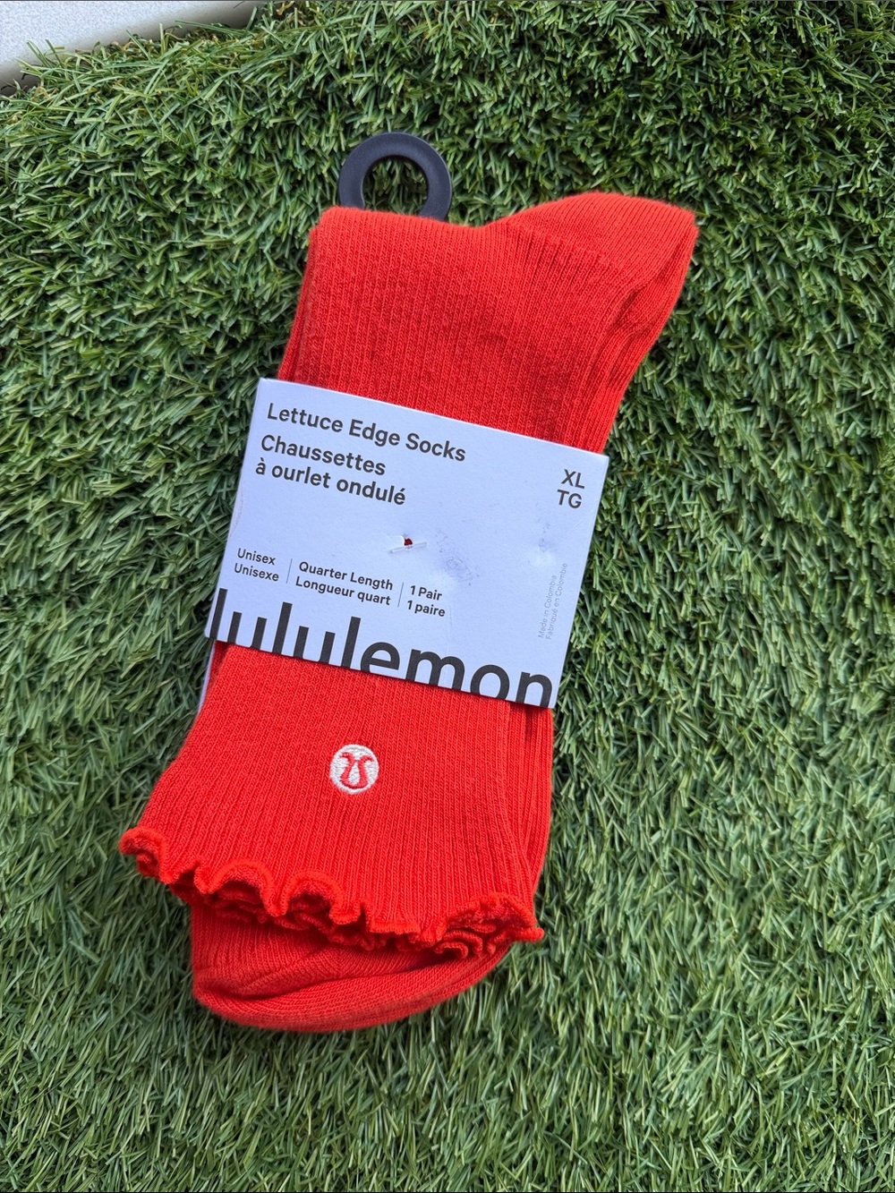 NWT Lululemon Lettuce Edge Quarter Socks - Cherry Ember Red Sz X Large